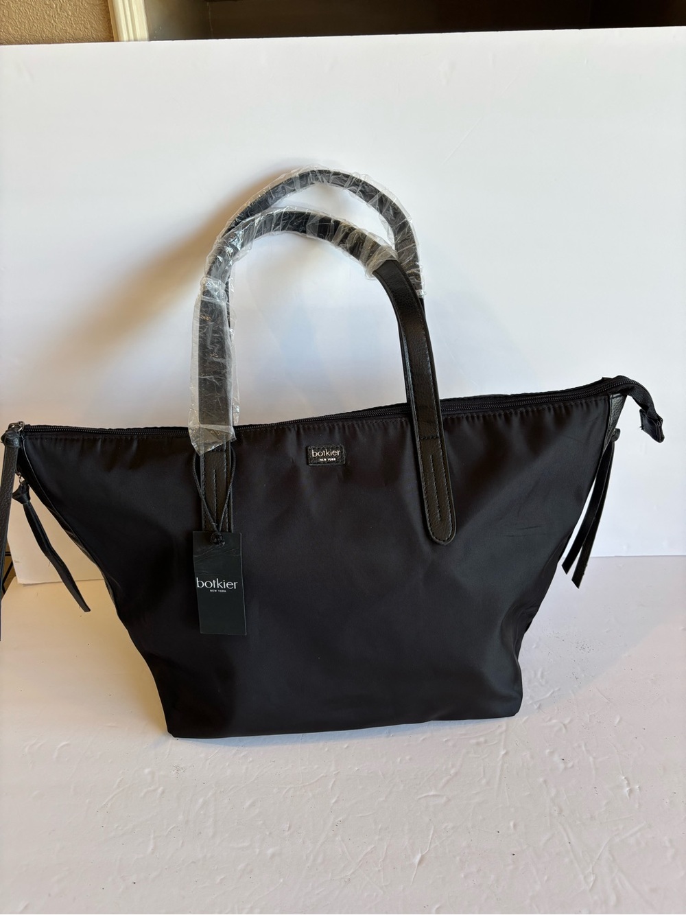 Botkier Black Nylon Tote with Leather Trim